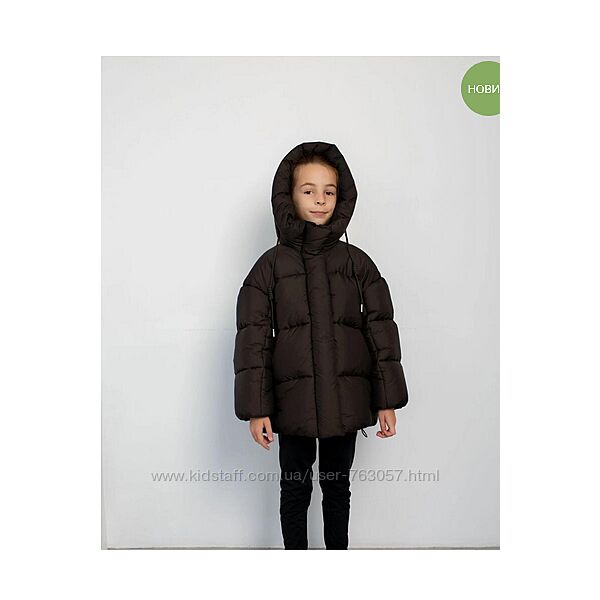 Куртка зимова для дівчинки 128-158см чорна