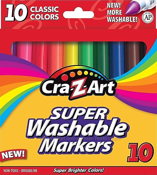 Фломастери cra-z-art змиваються super washable markers 10 шт