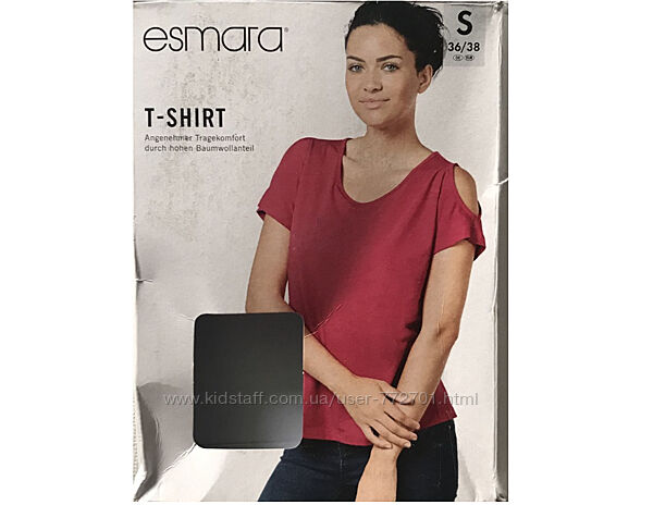 Модная футболка с вырезами на плечах Esmara. S