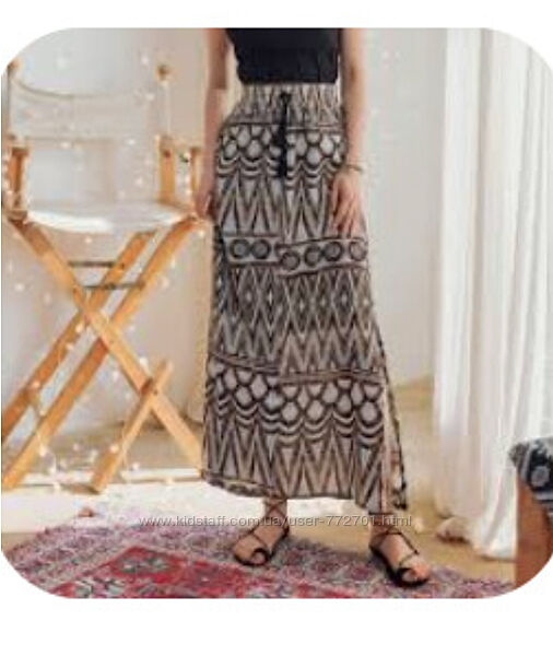 Легкая макси юбка, в пол, с боковыми разрезами, из вискозы, H&M. S