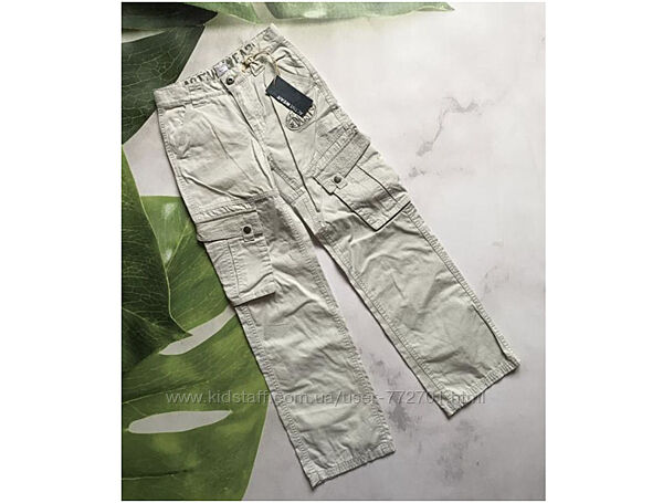 Крутые джинсовые брюки карго Active, французкого бренда La Redoute. 134/140