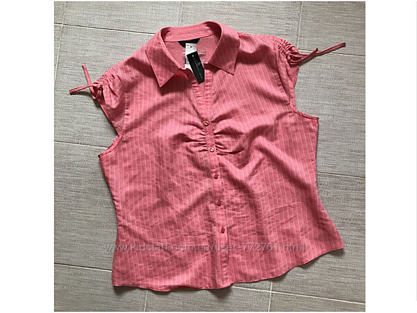 Коралловая летняя блузка, британского бренда, Florence&Fred. L