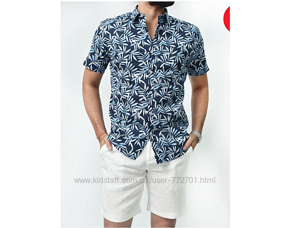 Летняя рубашка, гавайка, шведка, Florence & Fred. XL ворот 45