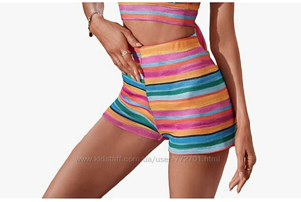 Яркие стрейч шорты от SheIn. S