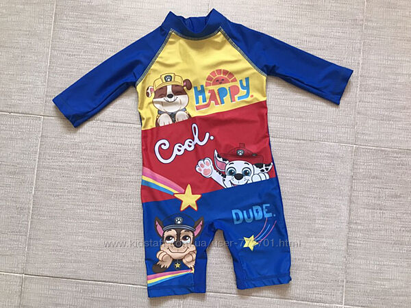 Цельный солнцезащитный купальный костюм, щенячий патруль Paw Patrol. 86-92
