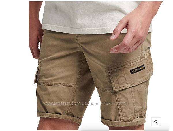 Стильные шорты-карго от Superdry, дизайн из шести карманов. W30