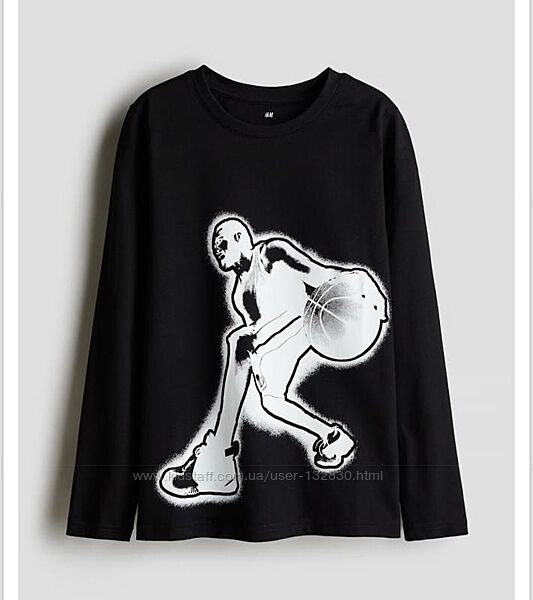 Реглан логслів лонгслив H&M Для підлітка