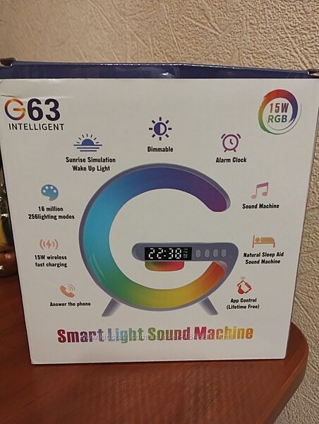 Нічник G63 Smart к RGB 3в1 з колонкою White 020682