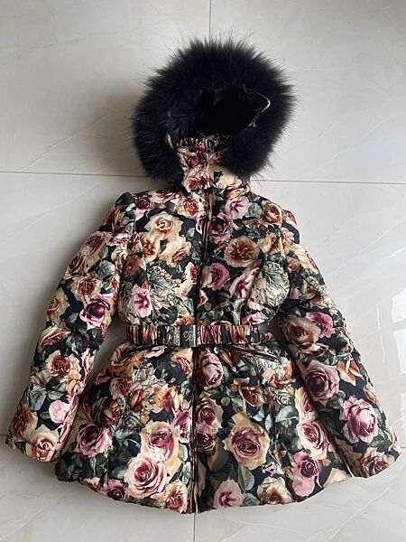 Пухова куртка - пальто з натур. хутром  Mayoral, Borelli  розм. 12 152 см