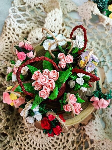 DIY миниатюра для кукол еда цветы  вазоны 