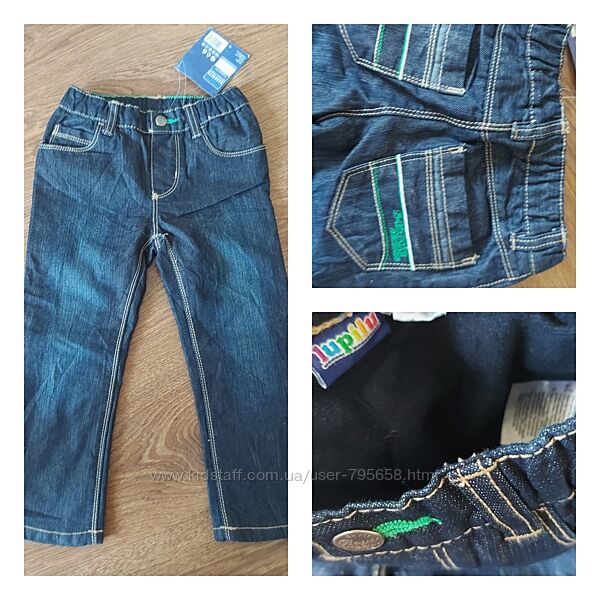 Термоджинсы на флисе джинсы штаны 92 98 104 утепленные Lupilu 