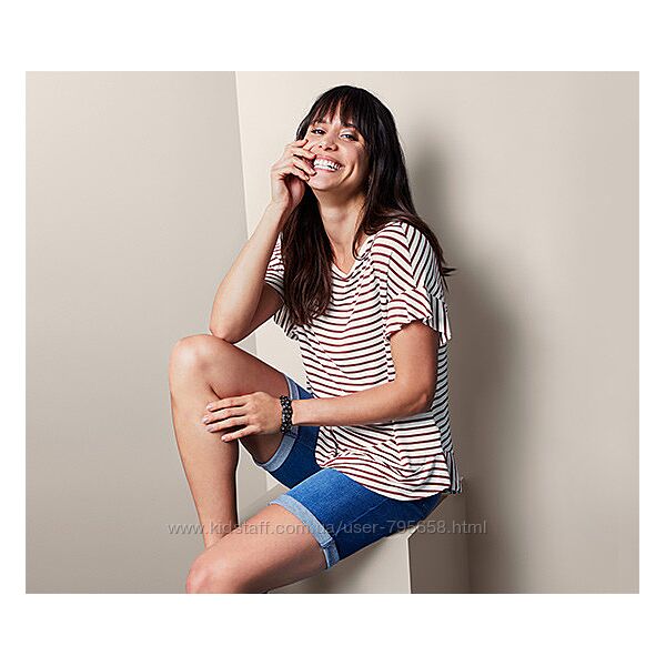 Стильна блуза футболка в смужку з віскозою Tchibo Німеччина S M 36 38 євро