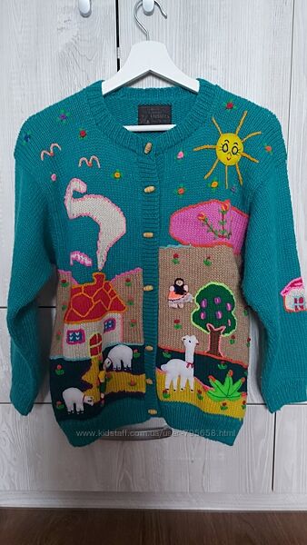 Кофта светр свитер вязана 134 140 146 152 100 шерсть альпака Dusutex Перу 