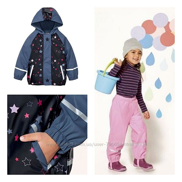 Костюм дождевик грязепруф на флисе 80 86 92 104 110 116 Lupilu Германия