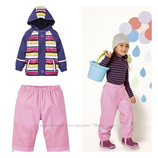 Костюм дождевик грязепруф на флисе 80 86 92 104 110 116 Lupilu Германия