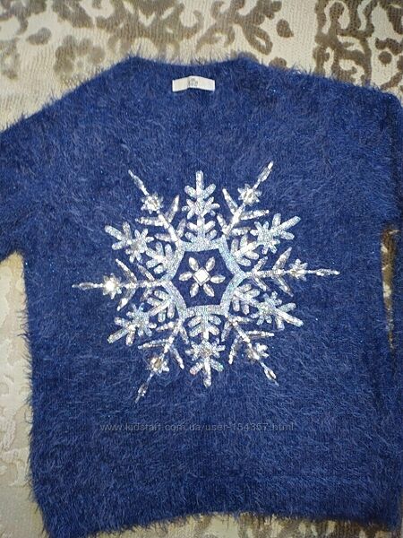 Красивий зимовий светр травка кофта Mark&Spencer на 12-13 років.