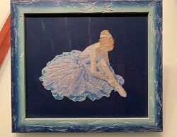 подарок девочке девушке  картина вышивка балерина