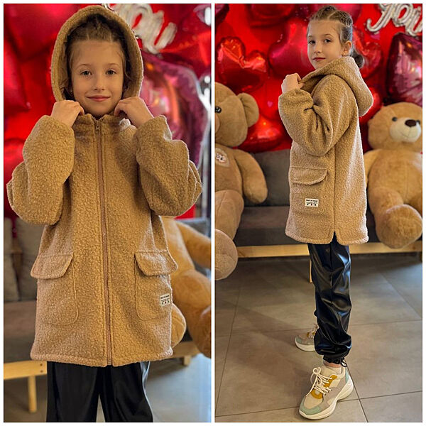 Дитяче демісезонне пальто Тедді Теді для дівчинки від 7 років на весну/осін