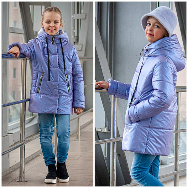 Демісезонна перламутрова куртка для дівчинки підлітка, весняна модна дитяча