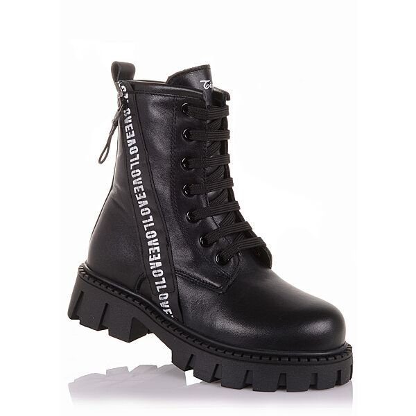 Стильні зимові черевики чорного кольору на шнурках для дівчат 31,32 р. 15.4.104