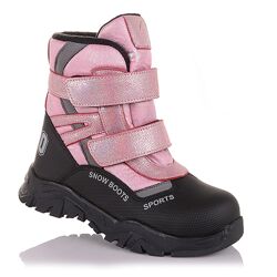 Зимові черевики для дівчинки рожево-чорні  для дівчат 26-30 р. 5.4.441