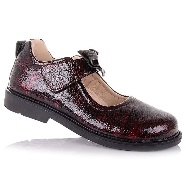 Шкільні туфлі бордового кольору з каблуком томаса для дівчат 26,27 р. 11.5.105