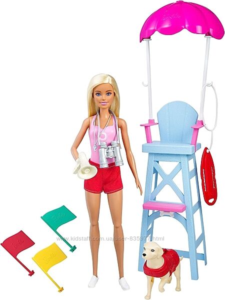 Лялька Барбі Рятувальниця з песиком Barbie Lifeguard Playset, Blonde Doll