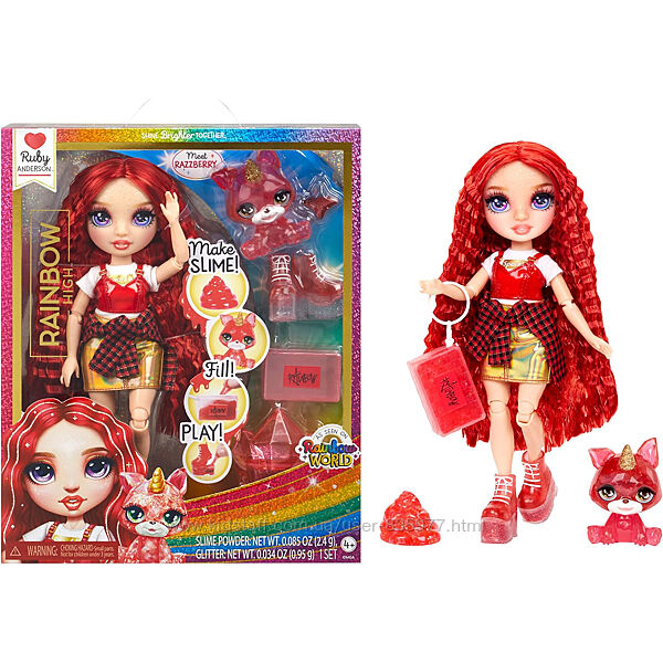 Лялька Rainbow High Classic Ruby Anderson з аксесуарами та слаймом 28 см
