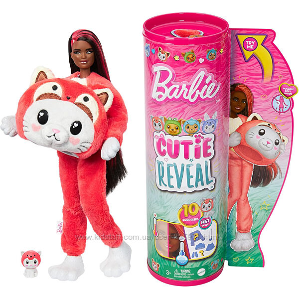 Лялька Барбі Cutie Reveal Чудове Комбо Кошеня в костюмі Червоної Панди