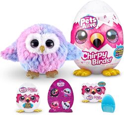 Інтерактивна іграшка ZURU пташка PETS ALIVE CHIRPY BIRDS -  совеня