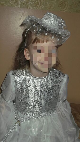 Сніжинка Снігова королева Лялька Хурделиця 5-7 років, сукня
