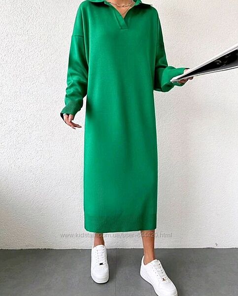 Акція Нове тепле вязане плаття поло  зелене
