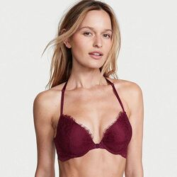 Victoria Secret 70 A-B бордовий бюстик пуш ап