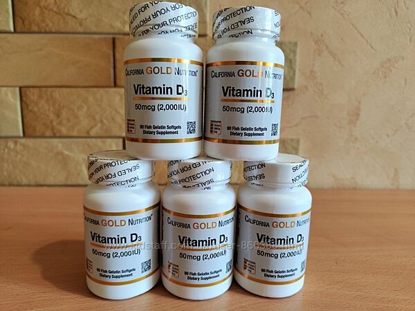 California Gold Nutrition, витамин D3, 50 мкг 2000 МЕ, 90 капсул