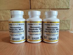 California Gold глюкозамін хондроїтин, МСМ  гіалуронова кислота 60 капсул