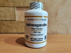 California Gold Nutrition, ашваганда, 450 мг, 180 растительных капсул
