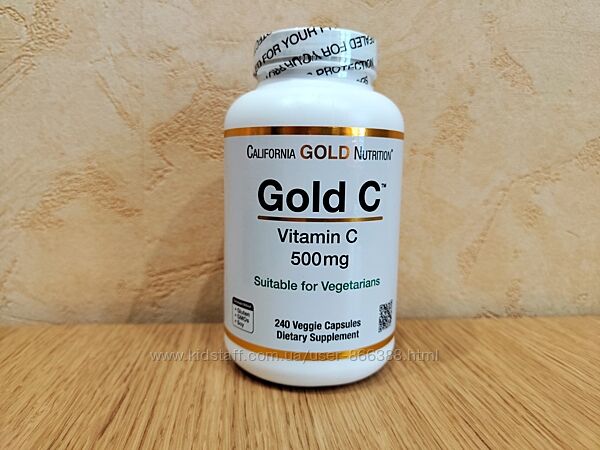 California Gold Nutrition, Gold C, вітамін C класу USP, 500 мг, 240 капсул