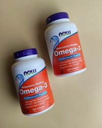 NOW Foods, рибячий жир з омега-3, 1000 мг, 180 мг ЕПК та 120 мг ДГК, 200шт