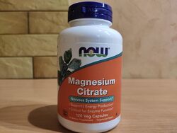 NOW Foods, цитрат магнію, 120 рослинних капсул 133 мг у капсулі