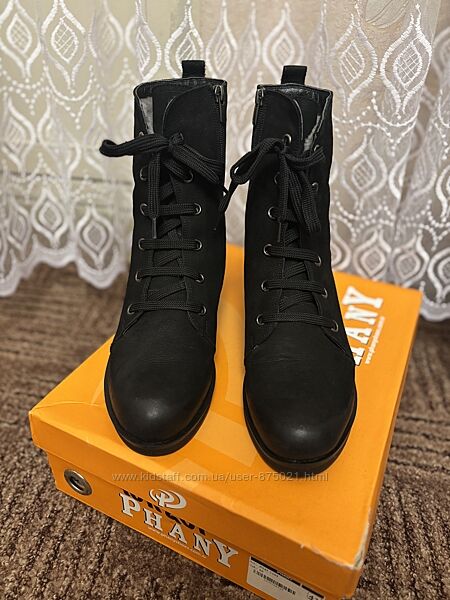 Ботинки зимние на цигейке Турция натуральный нубук