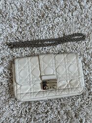 Клатч Christian Dior Cannage Quilted Leather New Lock Pouch оригінал