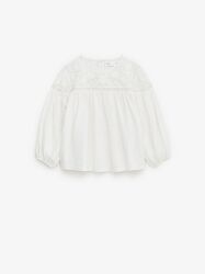 Zara Іспанія шкільна блузка з вишивкою у відмін. стані в р-рі 9 років 134