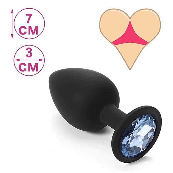 Анальная пробка плаг силикон софттач с камнем