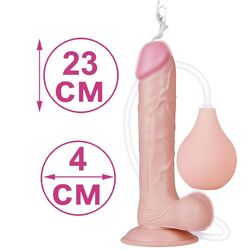 Фаллоимитатор с имитацией семяизвержения Кончающий фаллос на присоске Squirt Faloimitator