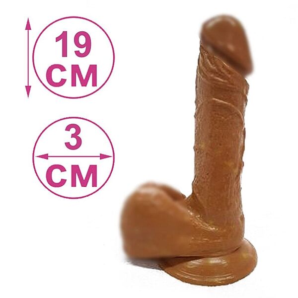 Фалоимитатор присоска, Фалос с мошонко реалистичный, Телесного цвета 19 см Faloimetator