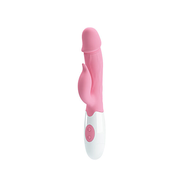 Вибратор кролик со стимулятором клитора и массажем точки G Vibrator Peter розового цвета