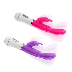 Вибратор кролик женский Vibrator Rabbit со стимуляцией клитора розовый
