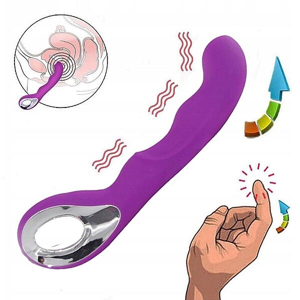 Вибратор Для Женщин Вагинальный Точки G Зарядка USB 10 Режимов Вибрации Фиолетовый