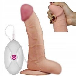 Вибратор киберкожа 20 см с присоской интимные игрушки Ultra Soft Dude Vibrating
