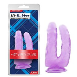 Фаллоимитатор двойной с присоской Double Penetrator двойное проникновение Hi-Rubber Chisa Purple